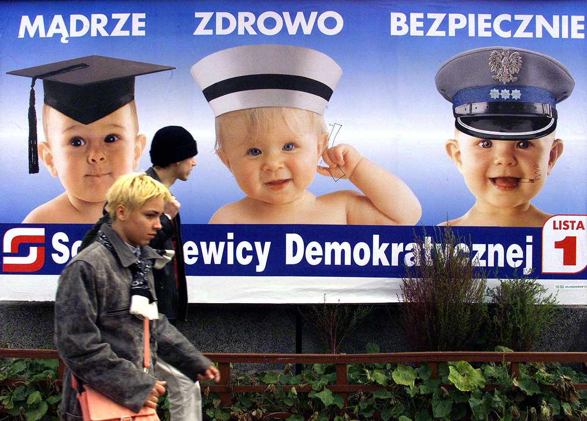 A lengyel SLD egyik választási plakátja. Győz a biológia?