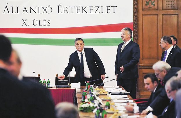 Orbán Viktor és Semjén Zsolt a Máért csütörtöki ülésén, a Parlamentben