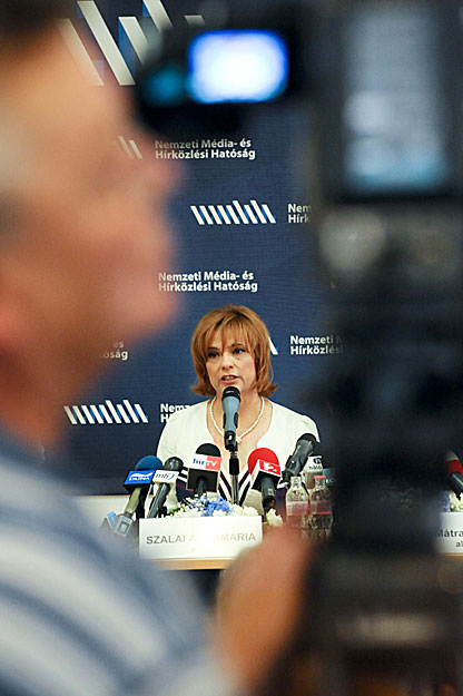 Szalai Annamária, a Nemzeti Média-és Hírközlési hatóság újonnan kinevezett elnöke sajtótájékoztatót tart.
