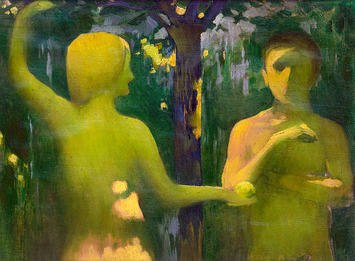 Vaszary János: Ádám és Éva, 1900-as évek eleje, olaj vászon