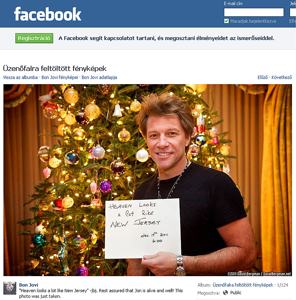 Jon Bon Jovi facebook üzenete