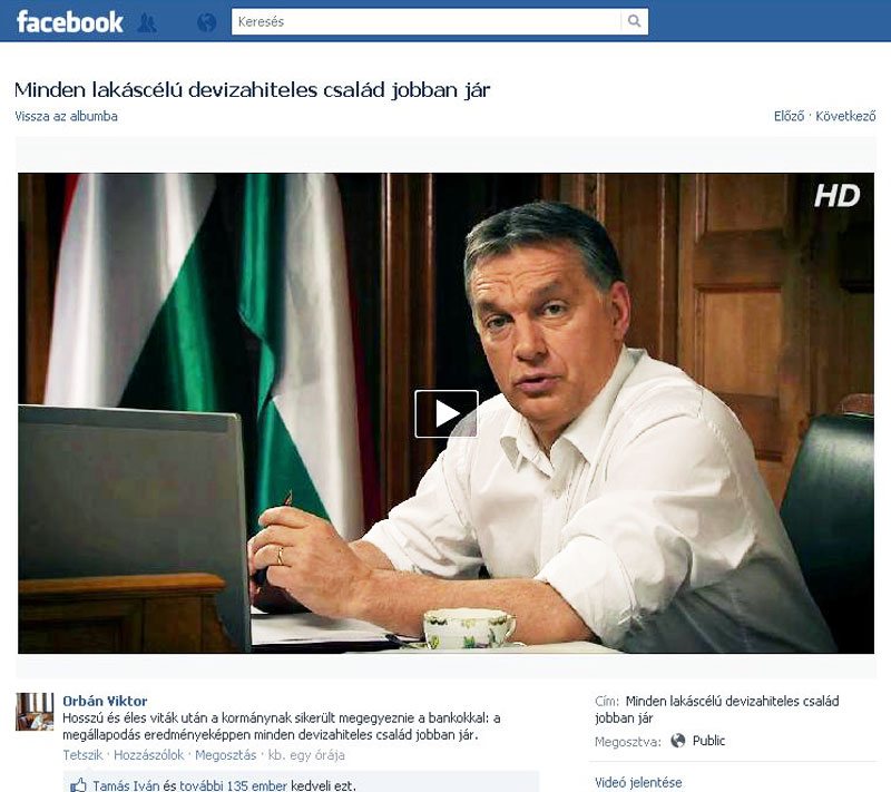Orbán Viktor a Facebook szemébe néz