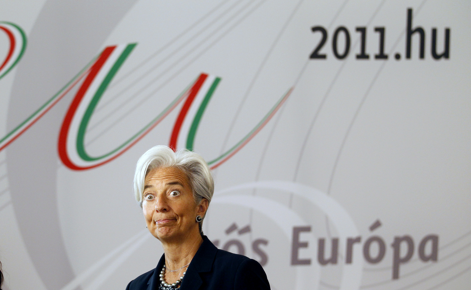 Az IMF-vezér Christine Lagarde a magyar EU-elnökség idején Gödöllőn