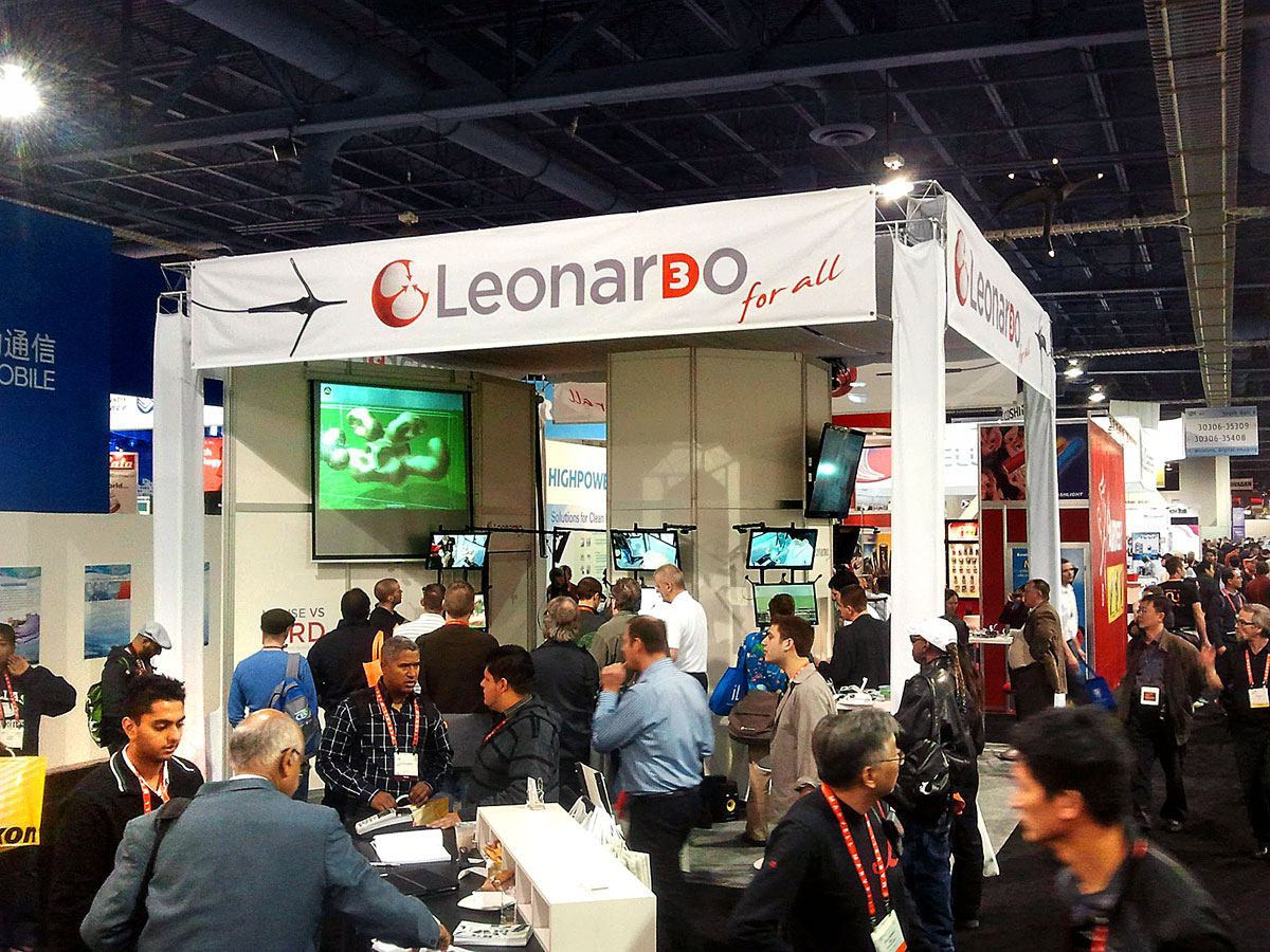 A Leonar3Do standja a Las Vegas-i CES-en, a szórakoztatóelektronika legfontosabb seregszemléjén