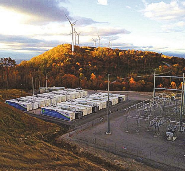 Egy már létező kisebb lítiumionakkutelep Nyugat-Virginiában a szélenergiát tárolja