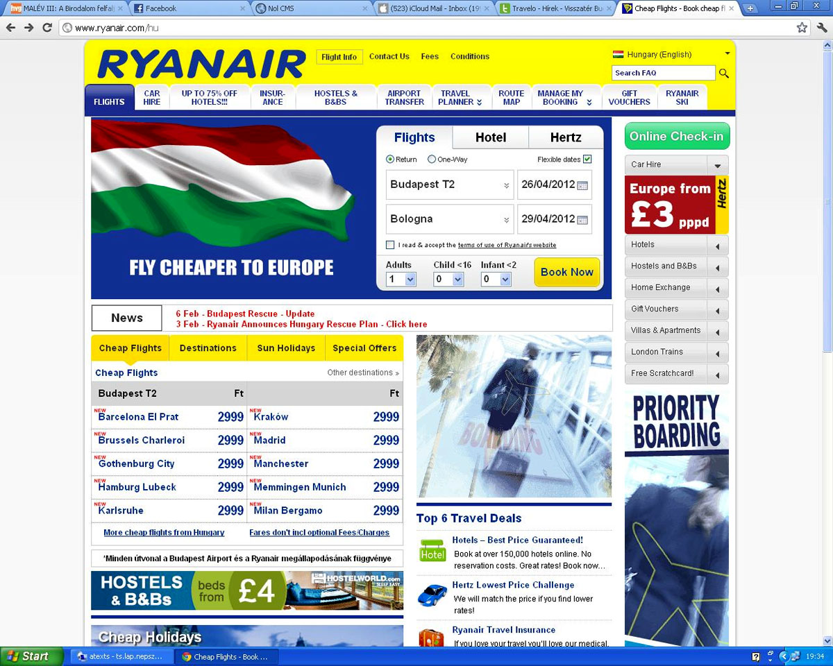 Már a 2-es terminálról hirdeti az indulást a Ryanair