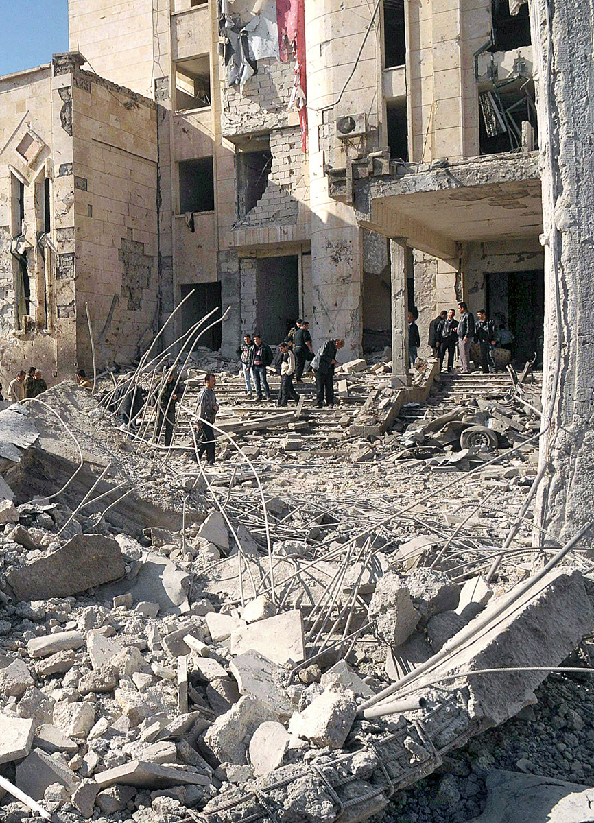 Az aleppói robbantás egyik helyszíne