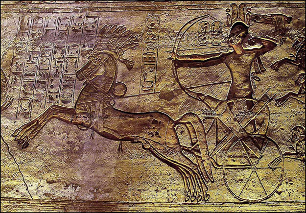 Véset egy templomfalon II. Ramszesz kádesi csatájáról
