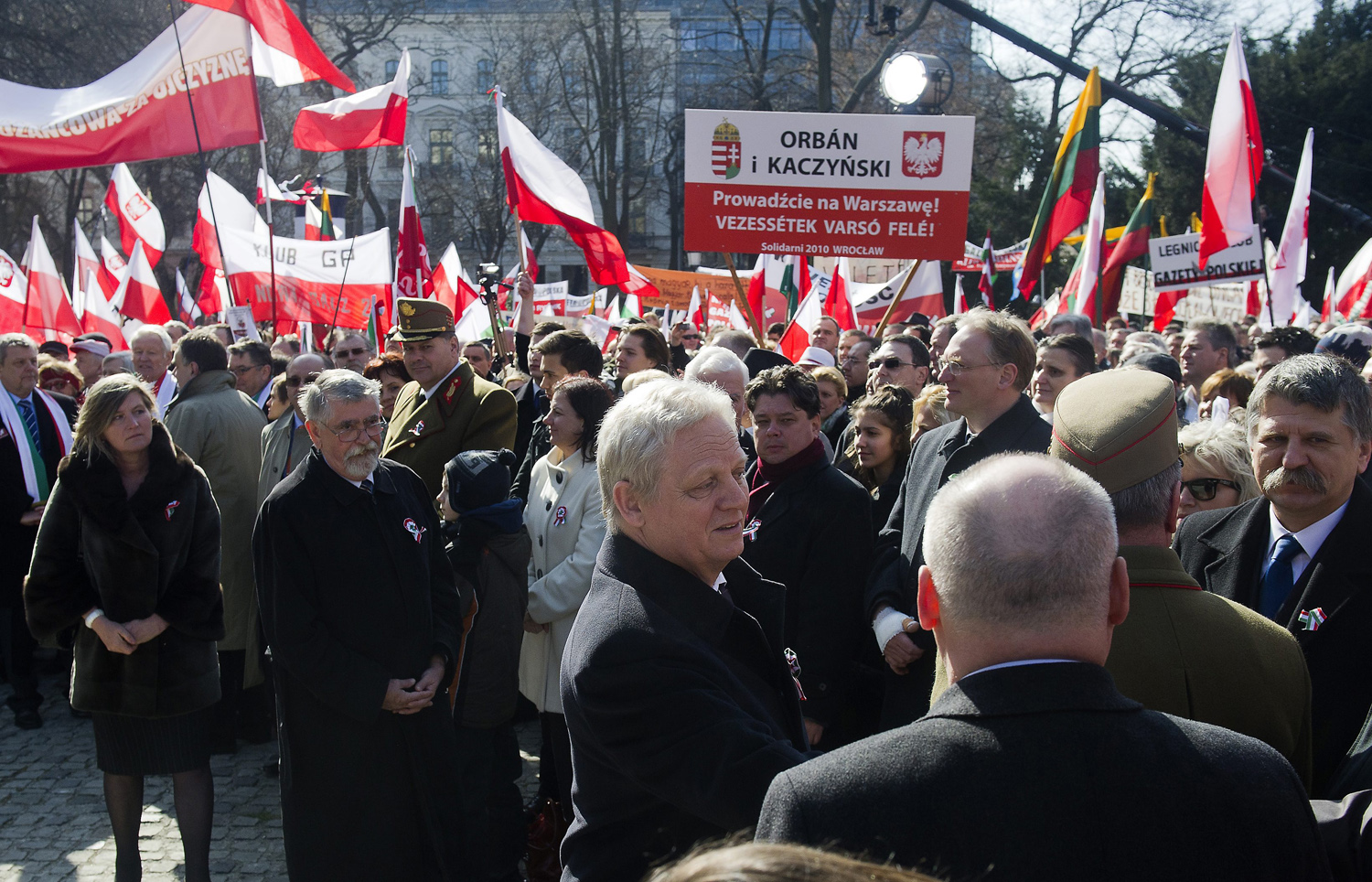 Tarlós István és Kövér László a Múzeumkertben