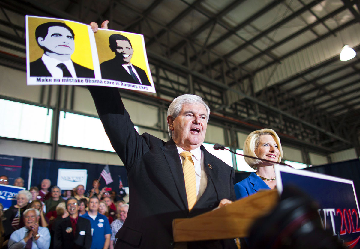 Newt Gingrich, balján feleségével, Callistával  