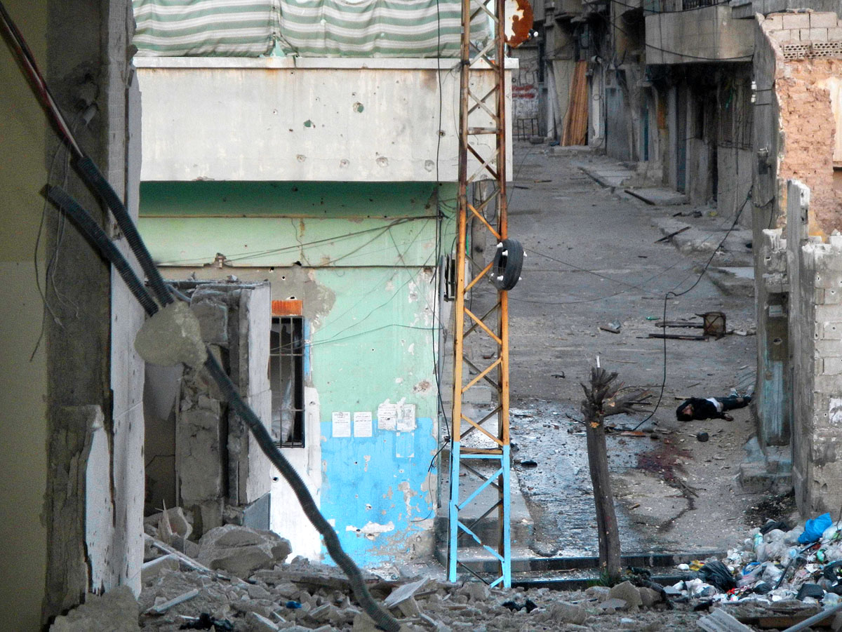 Szétlőtt utca Homszban