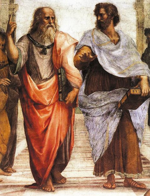 Platón és Arisztotelész Raffaello Az athéni iskola című festményén