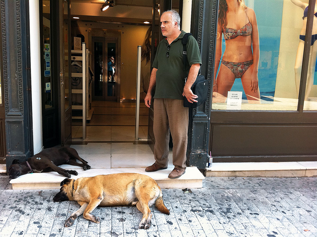 Athén bevásárlóutcája: több a kóbor kutya, mint a vásárló