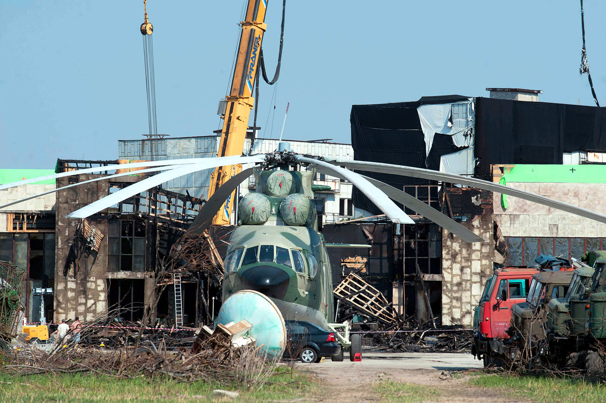 A Die Hard 5. című film leégett csernobili díszletépülete a kiskunlacházi repülőtéren