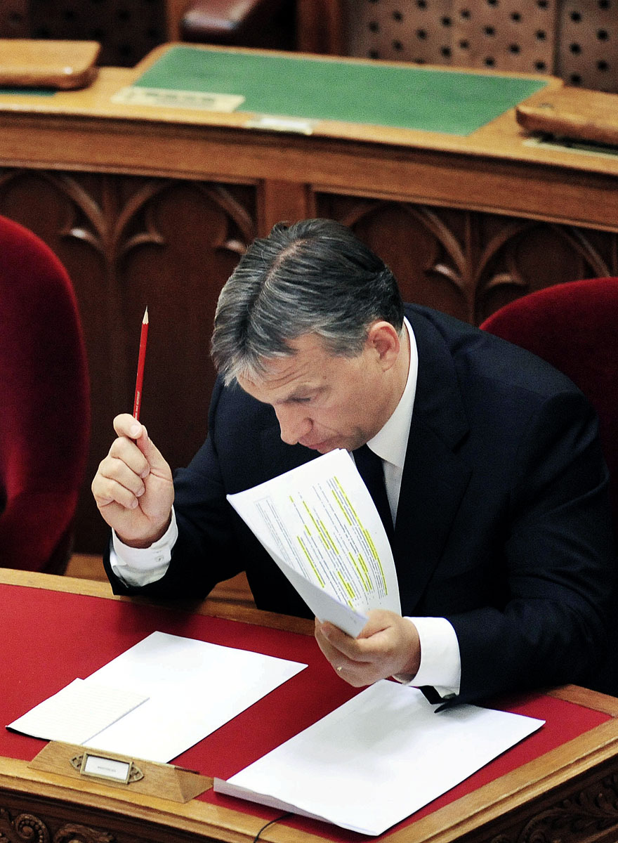 Orbán Viktor miniszterelnök tegnap a parlamentben