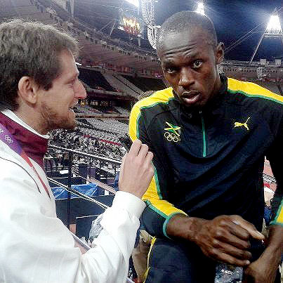 Usain Bolt nyilatkozik Szabó Szilárdnak
