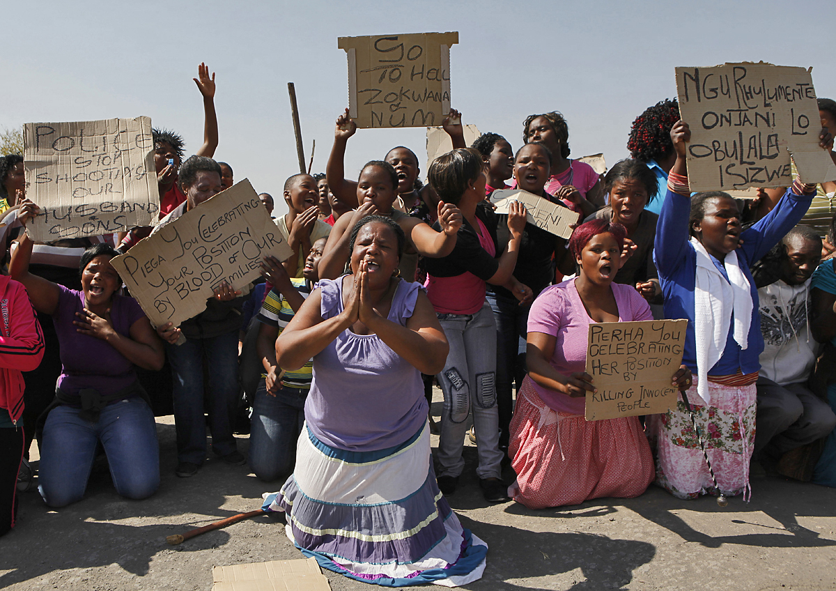 A dél-afrikai nők a rendőröket és a vállalat vezetését teszik felelőssé