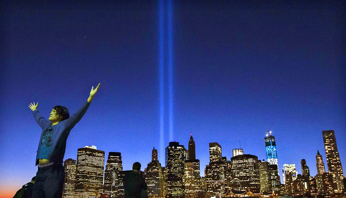Tribute in Light -installáció a World Trade Center közelében. Talán a 12. évfordulóra elkészül a múzeum