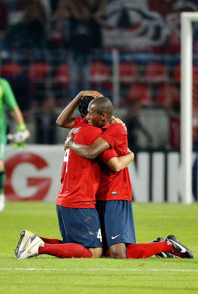 Videoton-öröm: Caneira és Vinicius ünnepli, hogy a csapat az EL főtáblájára jutott