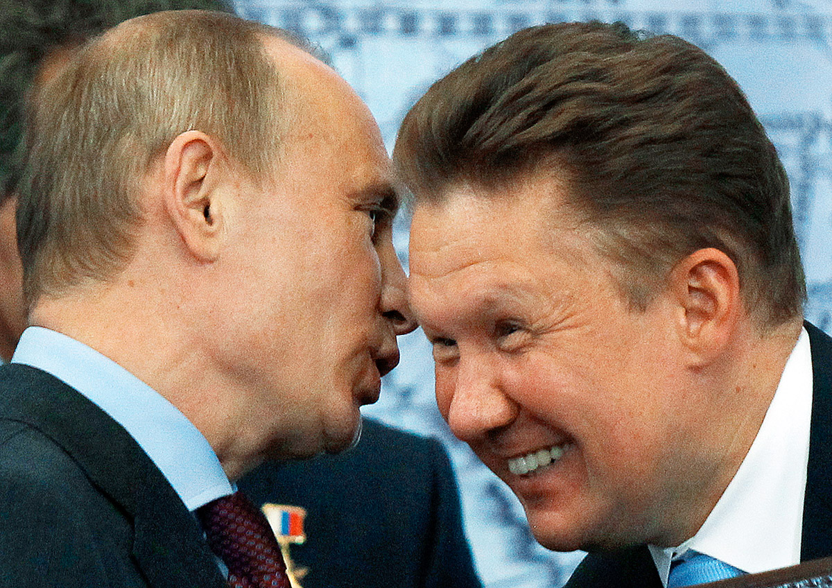Vlagyimir Putyin orosz államfő és Alekszej Miller, a Gazprom vezetője. Kihívójuk akadt