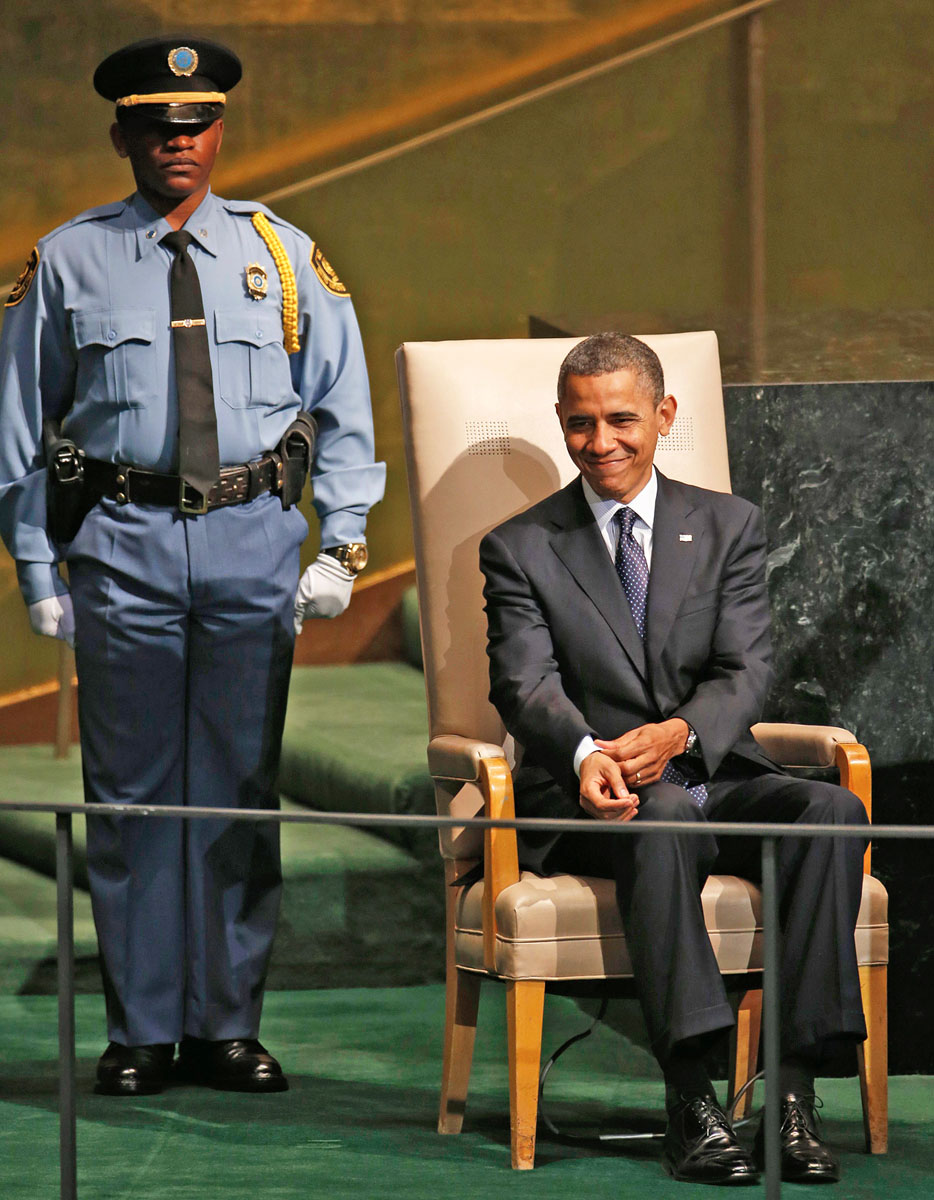 Obama az ENSZ-közgyűlést megnyitó beszéd előtt