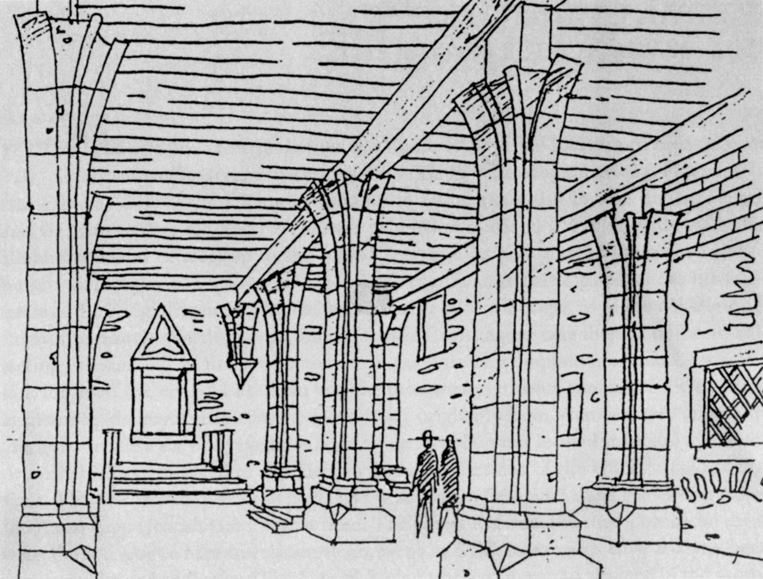 Budai Aurél rajza a zsinagógáról
