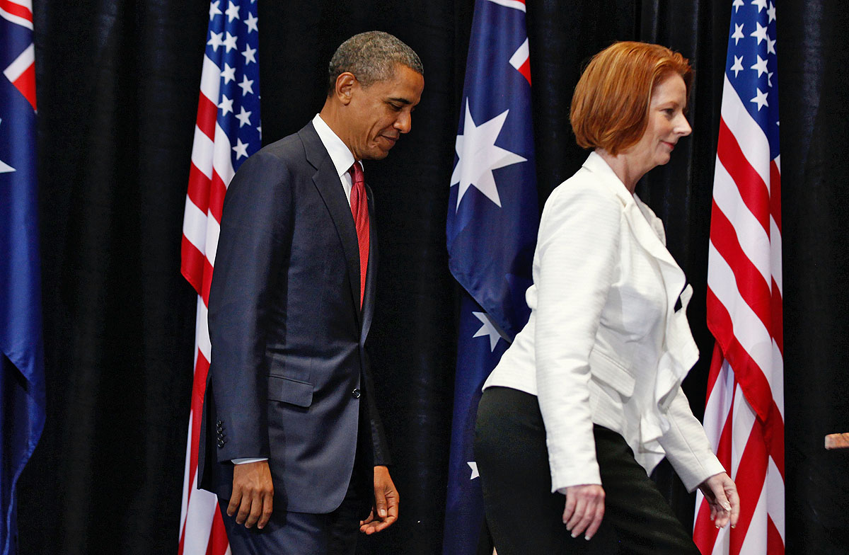 Barack Obama és Julia Gillard tavaly Ausztráliában. Irány a Távol-Kelet