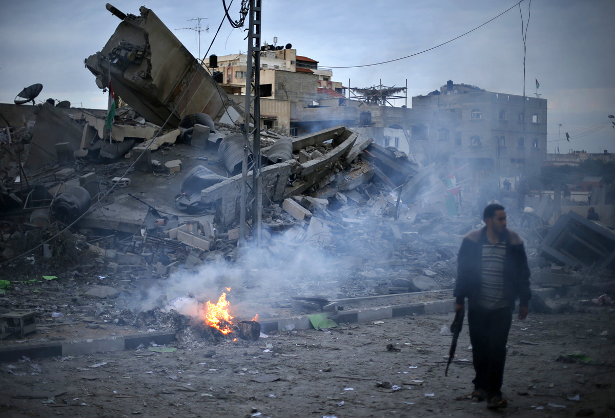 A Hamász-kormány lerombolt épülete