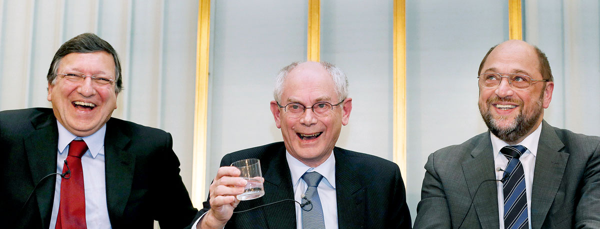 José Manuel Barroso, Herman Van Rompuy és Martin Schulz ünnepli az Európai Unió Nobel-békedíját