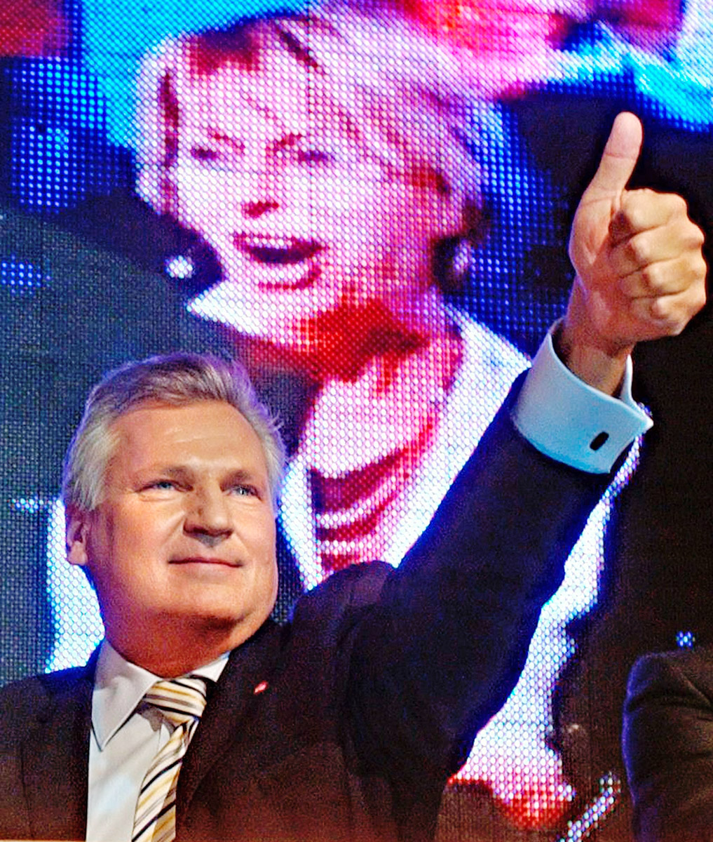 Kwasniewski a Baloldal és Demokraták választási kampánygyűlésén 2007-ben