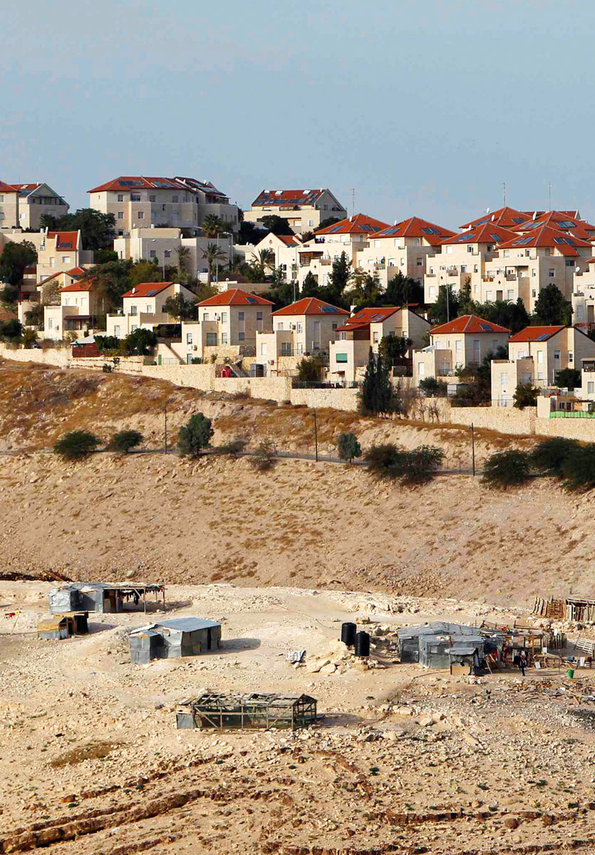 Beduin tábor izraeli telep tövében, Jeruzsálemnél