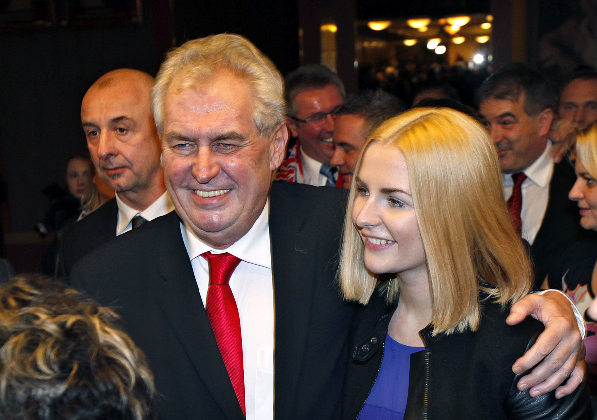 Zeman lányával, Katerinával az elnökválasztási kampányban