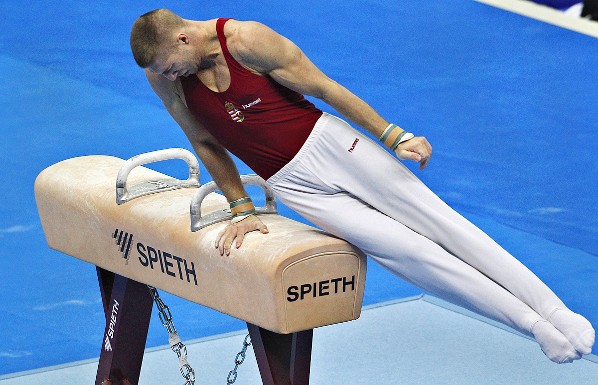 Az olimpiai bajnok Berki Krisztián címvédőként ezüstérmet szerzett lólengésben szombaton