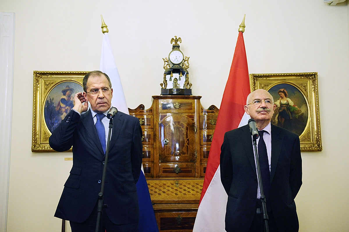 Szergej Lavrov és Martonyi János a Külügyminisztériumban