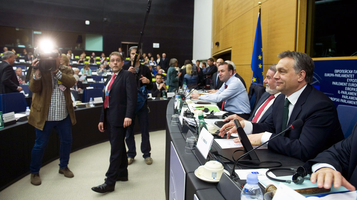 Orbán Viktor az Európai Parlament néppárti frakciójának ülésén