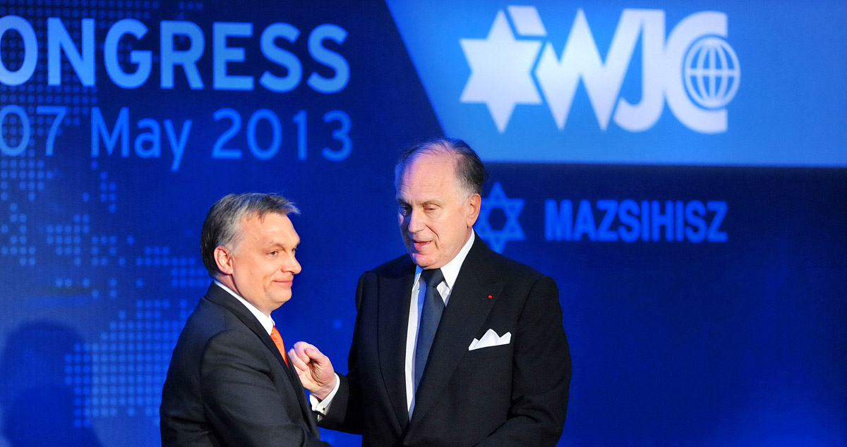 Orbán Viktor miniszterelnök és Ronald S. Lauder, a Zsidó Világkongresszus elnöke