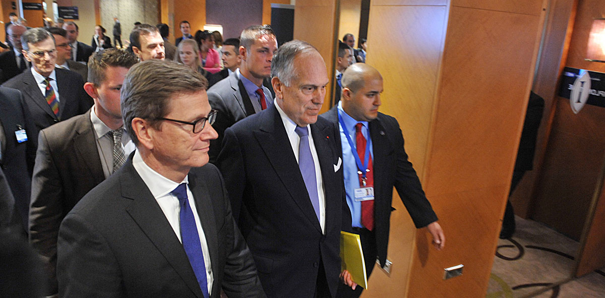 Guido Westerwelle német külügyminiszter és Ronald Lauder, a Zsidó Világkongresszus elnöke
