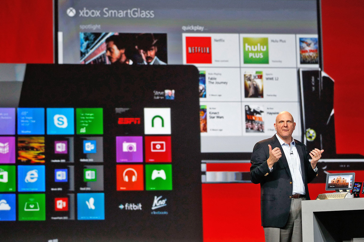 Steve Ballmer a Windows 8-ról beszél a januári fogyasztói elektronikai vásáron, Las Vegasban