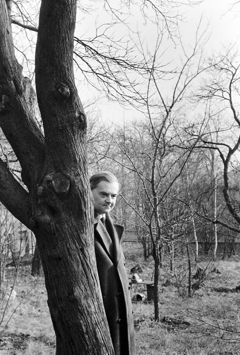 A költő Törökvész utcai otthona kertjében 1968. november 30-án