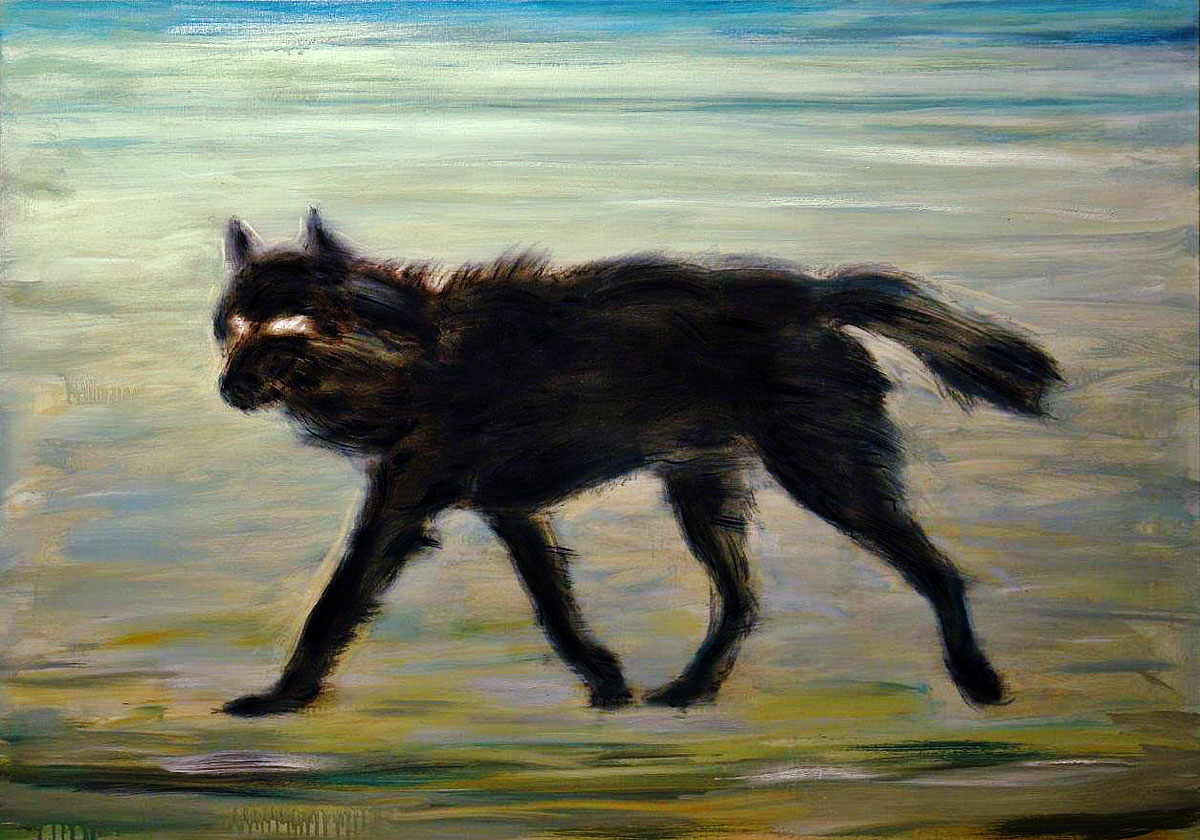 A magányos farkas. 2012. Olaj, vászon, 95x135 cm