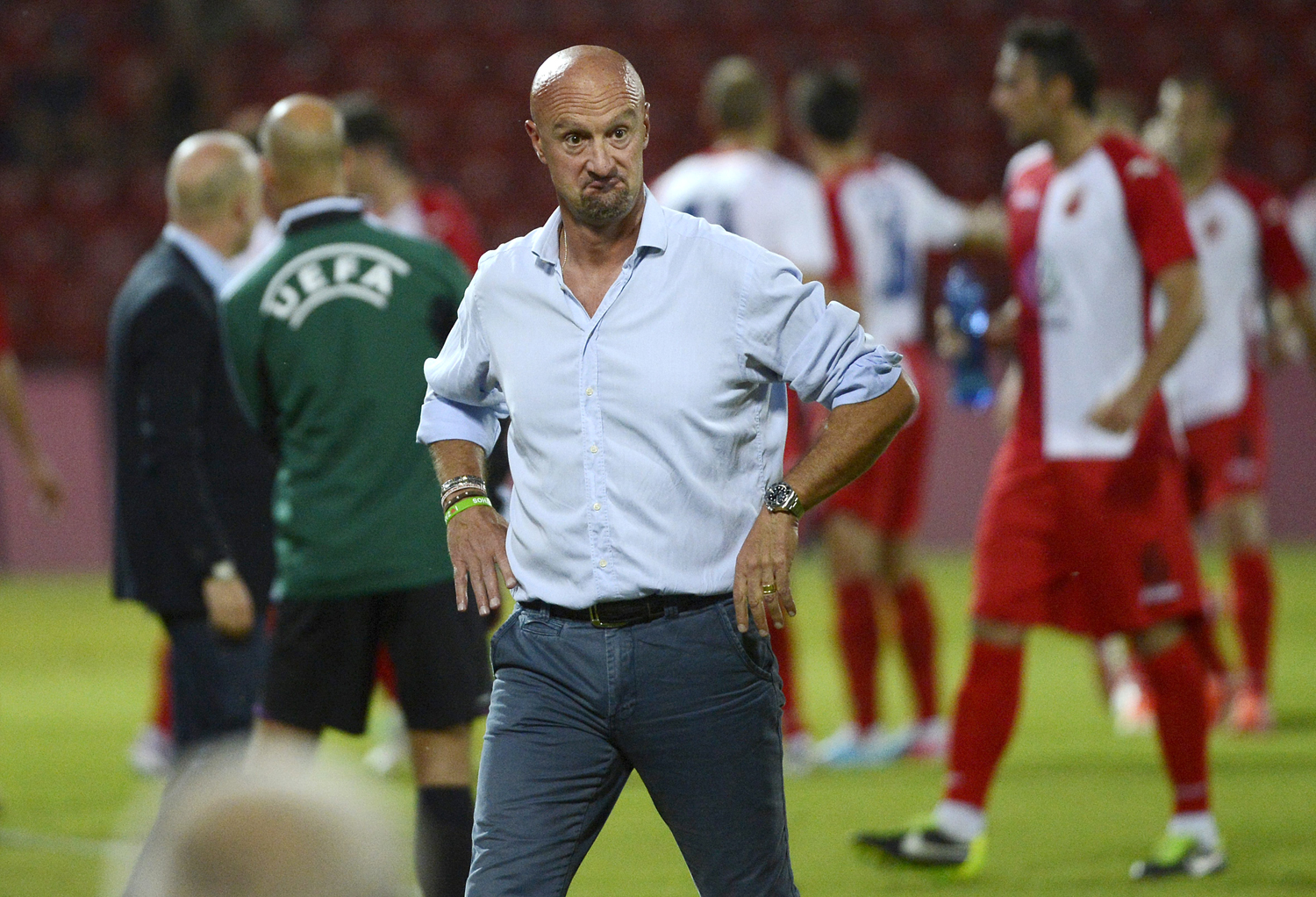 Marco Rossi, a Honvéd vezetőedzője az Európa Liga selejtezőjében játszott Vojvodina elleni visszavágó mérkőzésen