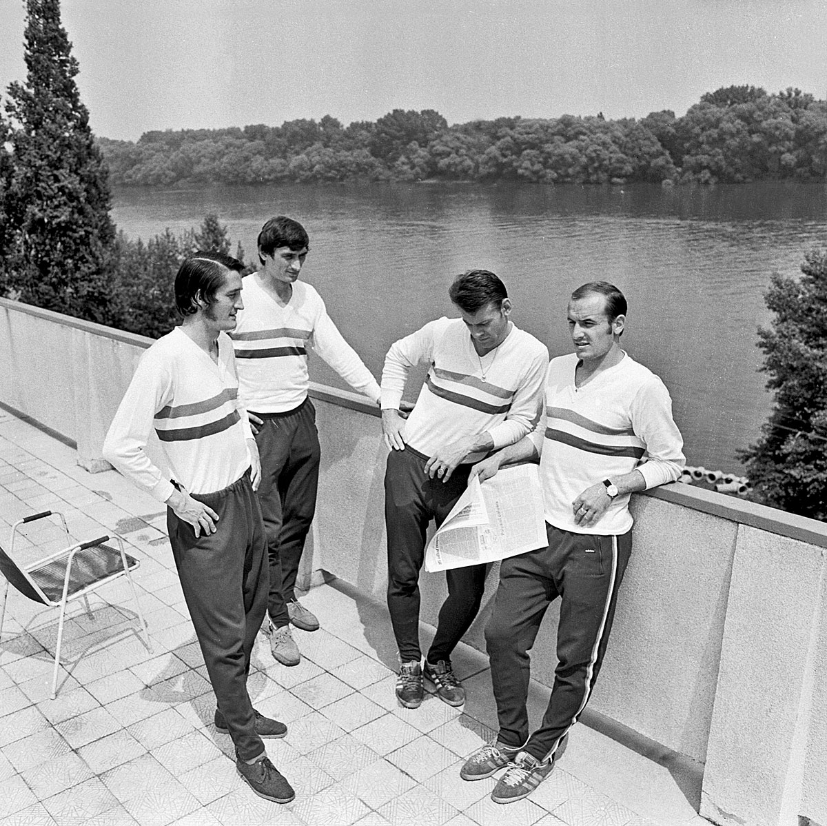 Kű, Dunai, Szűcs és Bene lazítanak a Római-parton 1972 májusában
