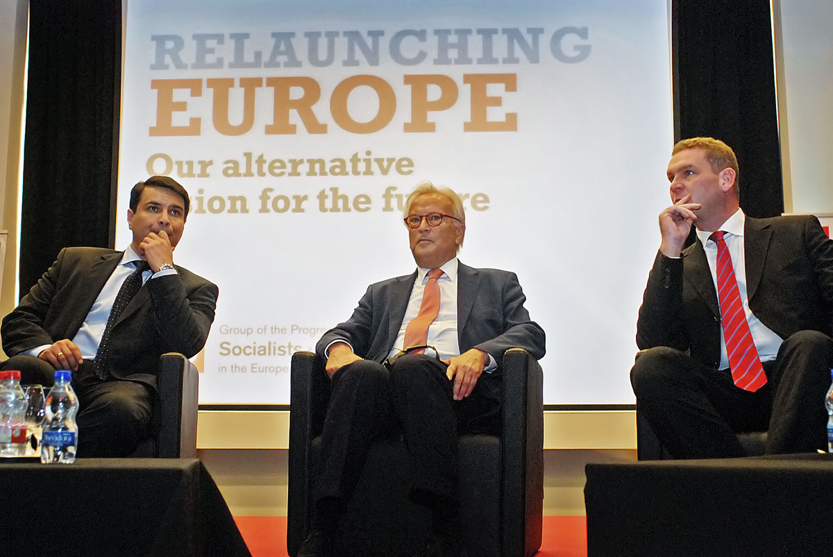 Mesterházy Attila, az MSZP elnöke és Hannes Swoboda, az EP szocialista frakcióvezetője