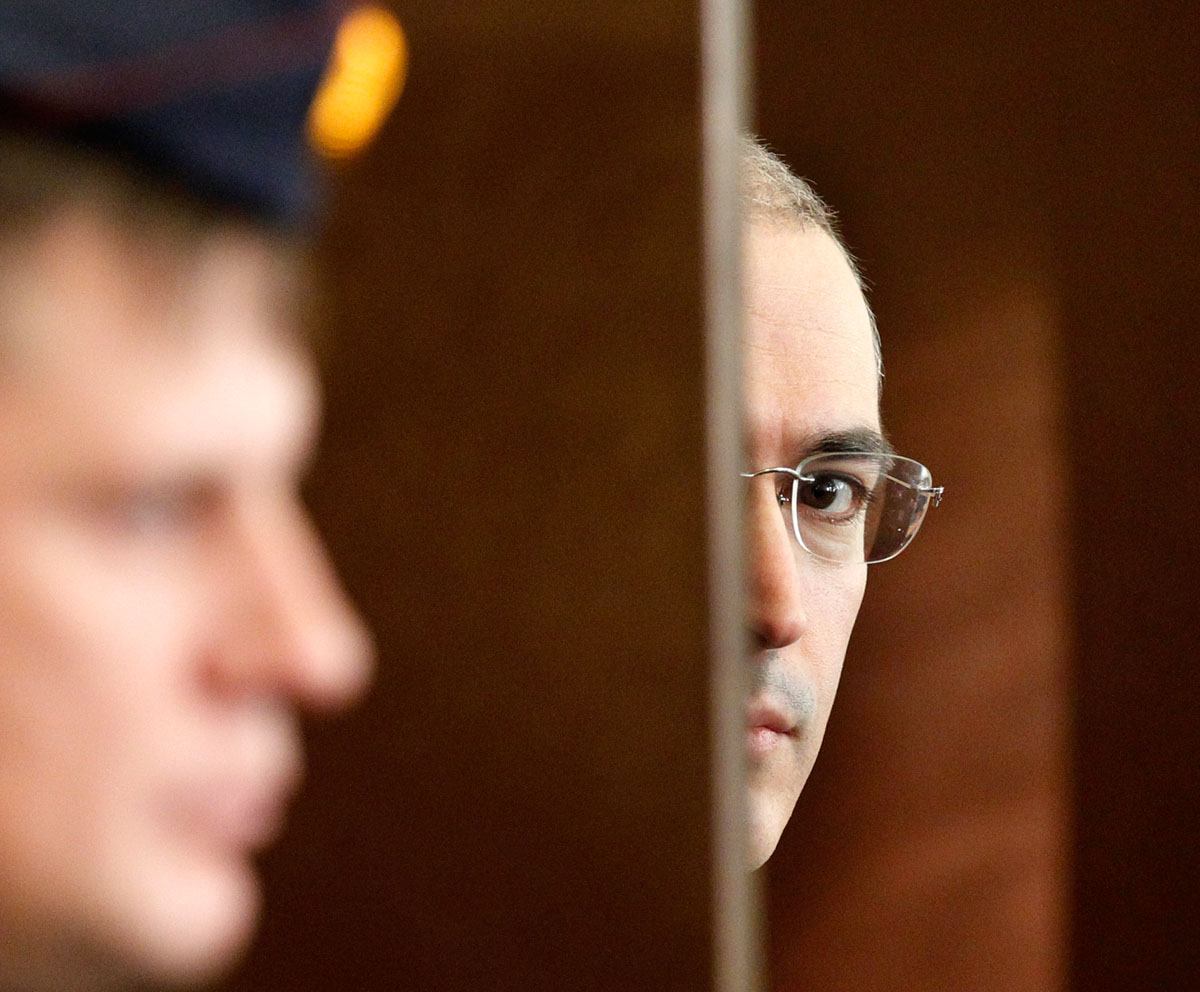 Mihail Hodorkovszkij egy moszkvai bíróságon