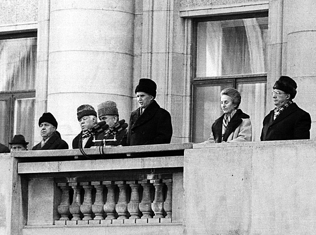 Ceausescu és felesége a forradalom napjaiban