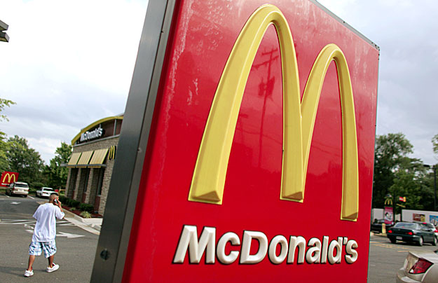 A man visits a McDonald's restaurant