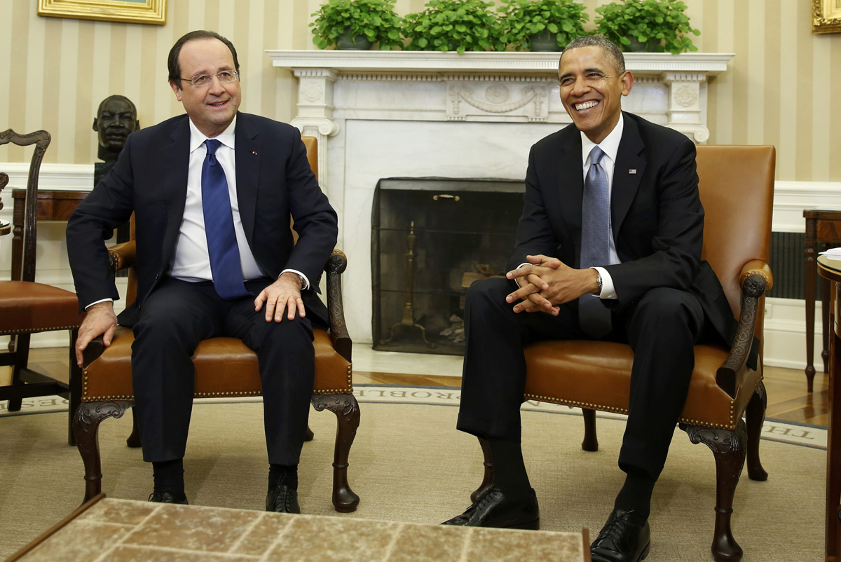 Hollande és Obama kedden az Ovális Irodában. Nem egyenlő pozíciók