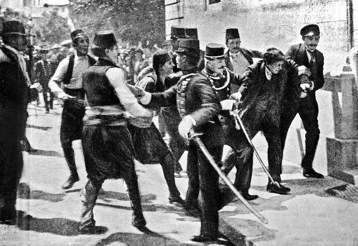 A szarajevói merénylő, Gavrilo Princip letartóztatása