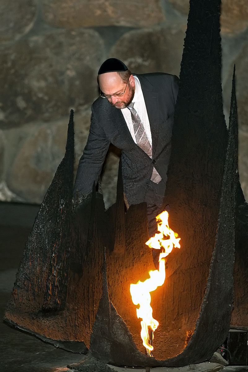 Martin Schulz a jeruzsálemi Jad Vasem holokauszt-emlékmúzeumban