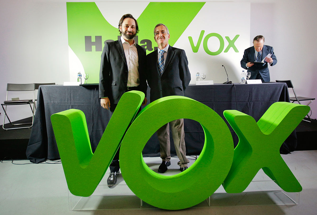 A Vox vezetői: Santiago Abascal és az egykori ETA-fogoly, José Antonio Ortega Lara